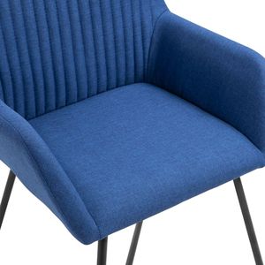 6 sillas de comedor de tela azul - Product Image 6