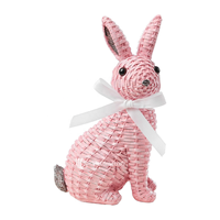 Figurine de lapin en rotin pour la décoration de Pâques, décoration de printemps et de fêtes
