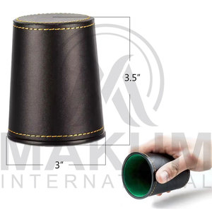 Custom Handmade Eco-Friendly Durable Pu Leather <b>Dice</b> Shaker Cup for Parties-MAKUM INTERNATIONAL Sport Modern Design - Product Image 2
