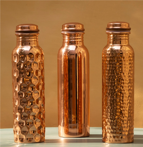 Bouteille d'eau en cuivre martelé couleur or rose, qualité supérieure, 100 % cuivre pur, anti-fuite, meilleure vente - Product Image 3