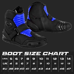Bottes de moto imperméables, bottes de moto pour hommes en cuir, chaussures de course de moto toutes saisons - Product Image 2