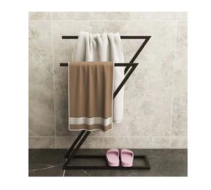 Support à serviettes métallique réglable pour salle de bain, sur pied, avec cadre durable antirouille et revêtement en poudre - Product Image 5