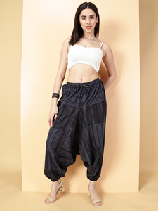 Pantalones harén de cintura alta de algodón 100% para mujer, pantalones holgados de lona suaves y transpirables, cómodos, ecológicos, nepalíes - Product Image 5