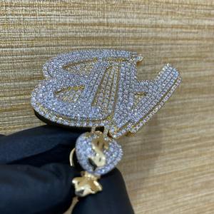 Pendentif Rond en Moissanite Véritable Plaqué Argent 925 Personnalisable – Bijoux pour Fêtes, Pendentifs et Breloques Raffinés - Product Image 1