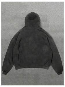 เสื้อฮู้ดดี้ทรงโอเวอร์ไซส์สไตล์สตรีทแวร์สำหรับผู้ชาย ล้างสีแบบแอซิดวอช เนื้อผ้าหนา ใส่สบาย เหมาะสำหรับออกกำลังกาย ทรงบ็อกซี่ แฟชั่นฤดูหนาวสไตล์คนเมือง - Product Image 3