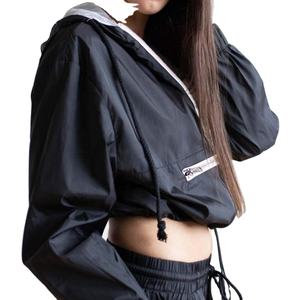 Pull-over en nylon léger de la meilleure qualité coupe-vent pour femmes noir recadrée grande taille veste respirante imperméable vente en gros - Product Image 3