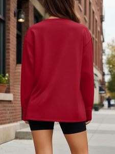Camiseta de Manga Larga para Mujer al por Mayor, Top de Punto de Algodón Suave, Camiseta Básica de Cuello Redondo a la Moda, Diseño Personalizado, Ropa OEM ODM - Product Image 6