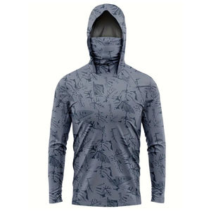 Sudadera con Capucha de Manga Larga para Hombre, Diseño de Plantas, Protección UPF 50 Anti-UV, Camisa de Pesca con Capucha - Product Image 1