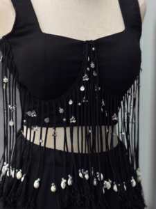 Lehenga en coton au design élégant avec cordon ajustable et blouse en coton entièrement cousue, prêt à porter, spécial Navratri - Product Image 5