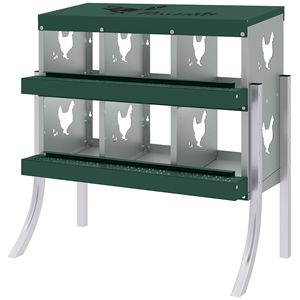 Nidi per Galline da Parete con 6 Scomparti, Gabbia in Acciaio con Fori di Ventilazione per la Deposizione delle Uova - Product Image 1