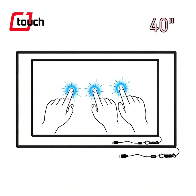 40-Inch High-Sensitivity Infrared Touch Screen 20 Touch Points IR Touch Frame for Education/Meeting/Industrial Display