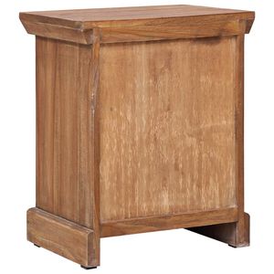 Commode de chevet en teck massif 15,7x11,8x19,7 pouces Marron - Product Image 5