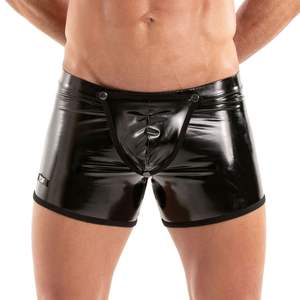 Boxer en vinyle noir pour homme, coupe ajustée, brillant, style fetish, facile à porter - Product Image 1