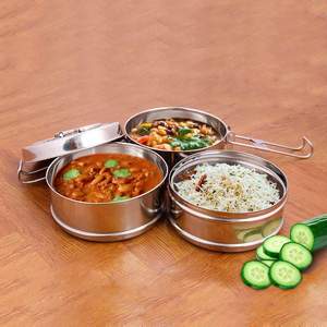 ชุดภาชนะอาหารสแตนเลสแบบทิฟฟินล็อค N แบบพรีเมี่ยม3ชิ้น - Product Image 1