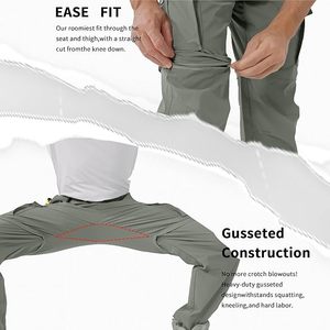 Men's Convertible Hiking <b>Pants</b> <b>Zip</b> <b>Off</b> <b>Pants</b> Men's Lightweight Quick Dry <b>Cargo</b> <b>Pants</b> for Fishing with 9 Pockets - Product Image 5