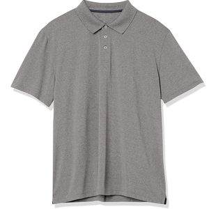 Polo en tricot à manches courtes rayé pour homme, coupe décontractée, gris et blanc - Product Image 5