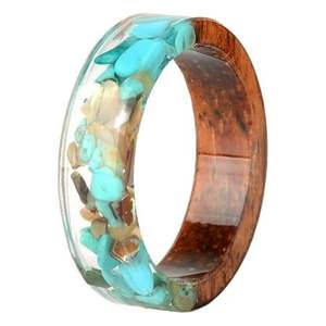 แหวนนิ้วไม้เรซิ่นมีสไตล์สำหรับคนรักแฟชั่น งานฝีมือเรซิ่นทำมือ - Product Image 2