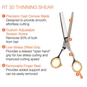 Ciseaux à effiler professionnels en acier inoxydable pour la coupe et la texture des cheveux, outil de salon de coiffure - Product Image 3