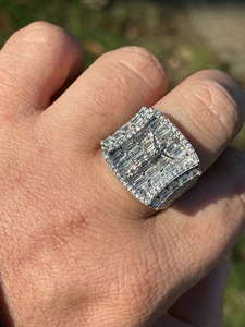 Anillo Hip Hop para Hombre, Anillo Cruz de Jesús con Incrustaciones de Diamantes, Plata de Ley 925, Anillo Baguette de Moissanita, Anillo Brillante de Lujo - Product Image 5