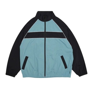 Custom Summer Windbreaker Quick Dry Waterproof Outdoor Sportswear Nylon Windbreaker Jacket Color <b>Block</b> Zipper Crinkle Jacket - Product Image 1