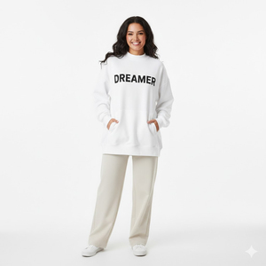 Women’s Oversized <b>Mock</b> <b>neck</b> <b>Top</b> 2026 Winter Casual Pullover Relaxed Fit Street Style 100% Cotton Comfort Wear Front Logo Accent - Product Image 1
