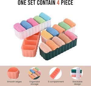 Organisateur de tiroir Zenara en PP, rectangulaire, moulé par injection plastique, 5 couches, imperméable, léger, durable, multifonctionnel - Product Image 2