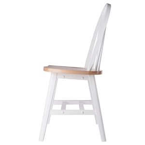 Ensemble de 2 chaises de salle à manger naturelles et blanches Windsor - Product Image 4