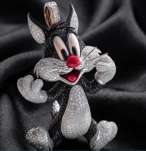 Colgante de Lujo con Diamantes Microincrustados de Hip Hop de Sylvester el Gato, Chapado en Oro, Certificado GIA, para Fiestas Infantiles - Product Image 2