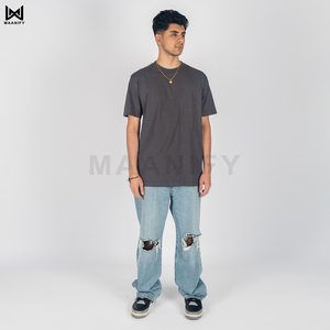 T-shirt Streetwear Personnalisé Unisexe en Coton Peigné 100% Épais (GSM Élevé) – Vente en Gros, Modèle Vierge OEM - Product Image 6