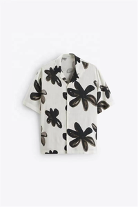 Chemise hawaïenne vintage à fleurs pour homme, manches courtes, boutonnée, respirante, décontractée et élégante, printemps - Product Image 2