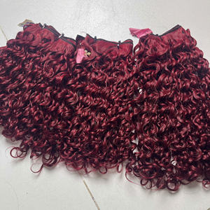 Extensions de cheveux 100% naturels vierges vietnamiens, tissage en dentelle, couleur Bourgogne Birmane, Super Double Drawn, Prix de gros - Product Image 4