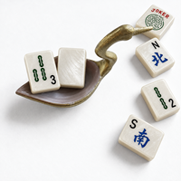 Tuiles de Mahjong américaines en acrylique blanc nacré, ensemble de 160 pièces avec motifs décoratifs pour jeux de société et tables de Mahjong à domicile