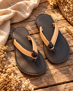 Sandales tongs unisexes en cuir marron et noir de qualité supérieure, à deux tons, avec sangle en V, chaussures décontractées d'été, tailles 2-11, vente en gros, OEM, export - Product Image 6