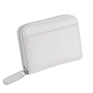Cartera Pequeña de Cuero Genuino con Monedero con Cremallera y Bloqueo RFID para Almacenamiento Seguro de Tarjetas de Crédito - Product Image 1