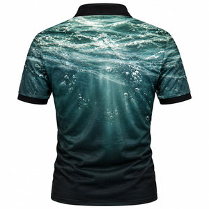 Custom Waterproof Breathable UPF 50 Fishing Polo <b>Shirts</b> Sublimation Printed Short Sleeve <b>Men</b> 100% Polyester Unisex - Product Image 3