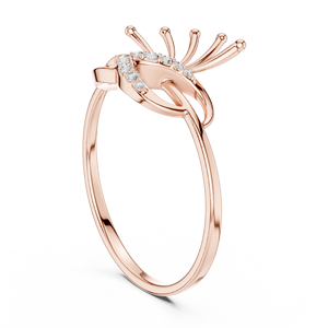 Vallenci 10K ทองเพชรทำด้วยมือแหวนเครื่องประดับสำหรับผู้หญิงของขวัญที่ไม่ซ้ำกันสำหรับวันเกิดครบรอบหรือหมั้น - Product Image 1