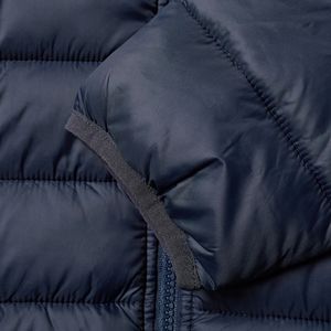 Vestes matelassées coupe-vent décontractées à col montant avec logo personnalisé pour hommes, manteau d'hiver rembourré à capuche avec fermeture éclair - Product Image 2