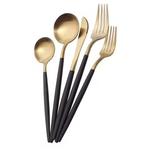 Juego de cubiertos decorativos de latón dorado, elegante juego de utensilios de mesa, decoración de lujo para bodas - Product Image 4