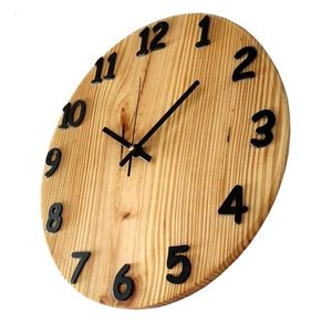 Modern Rustic Live Edge Solid Wood Hanging Quartz Silent <b>Wall</b> <b>Clock</b> Handmade Natural Wooden Decorative Living Room Home Office - Product Image 4