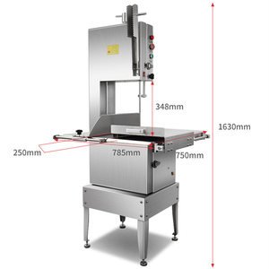 Sega per ossa e carne Horus 300A 2HP, completamente in acciaio inox, per macelleria, con ruota da 300 mm e lama da 2400 mm, spessore regolabile. - Product Image 4