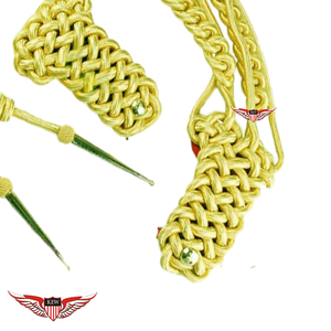 Aiguillette avec épaulettes en Mylar doré, cordons d'épaule dorés, aiguillette torsadée, aiguillette avec pointe métallique - Product Image 4