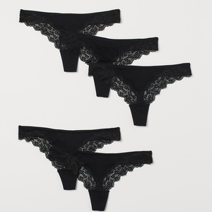 Nouvelle culotte string sexy transparente en dentelle pour femme à prix abordable, en Spandex/Coton, construction sans couture - Product Image 3