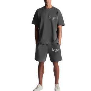 Men’s Outerwear Two Piece T shirts and shorts <b>Sets</b> for Men Custom Plain Jogging Suits wholesale T-shirts and Shorts <b>Set</b> for men - Product Image 1