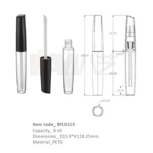 Tubo de Plástico para Brillo Labial Líquido con Tapa Negra Inclinada de 1.7ml - Product Image 1