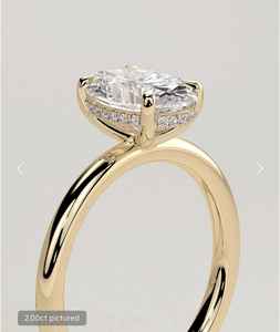 แหวนเพชรโมอิสซาไนต์ทรงรีแบบพรีเมียมสำหรับผู้หญิง ชุบทองคำขาว 925 เงินแท้คุณภาพสูง แหวนแต่งงาน ของขวัญสำหรับเธอ - Product Image 3