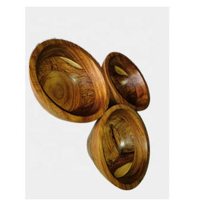 Bol de madera con patas para uso en el hogar, Bol de madera para frutas y ensaladas de alta calidad y aspecto clásico para Hotel y restaurante - Product Image 3