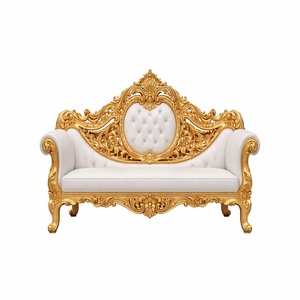 Wedding Golden Elegant Couple <b>Sofa</b> Royal Maharaja Style Wedding <b>Sofa</b> Set Ornate <b>Gold</b> Bridal <b>Sofa</b> UK - Product Image 1