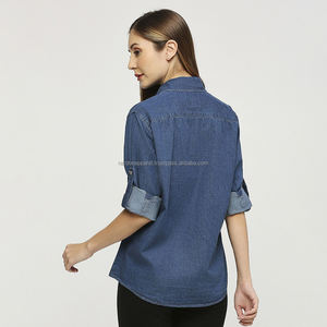 Nardon Apparel Mujer 2025 Nuevas llegadas Moda Casual Botón Vintage Manga larga Algodón Jeans Camisas Mujeres Tops Camisa de mezclilla - Product Image 2