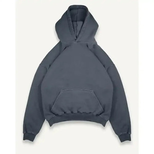 Custom High Quality 100% Cotton French Terry Oversize Thick Fleece Winter Drop Shoulder <b>Plain</b> Custom <b>Men</b> <b>Hoodie</b> - Product Image 4