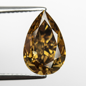 Diamant naturel fantaisie jaune taille poire cultivé en laboratoire certifié IGI, pierre libre pour la fabrication de bijoux - Product Image 1